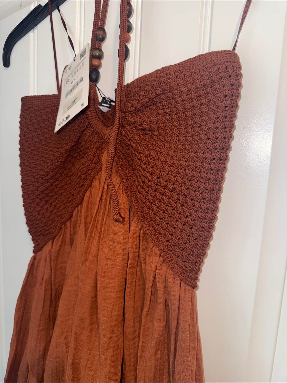 Zara Textured Halter Maxi Dress New With Tags (NWT) Sz Small - Picture 6 of 14